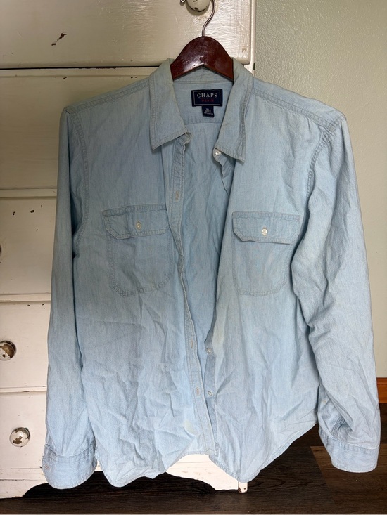 Chaps Tops - Chaps Light Wash Denim Shirt